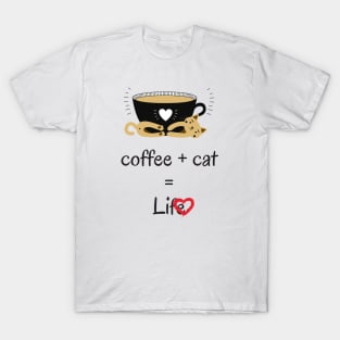 Cat and coffee for cat lovers T-Shirt